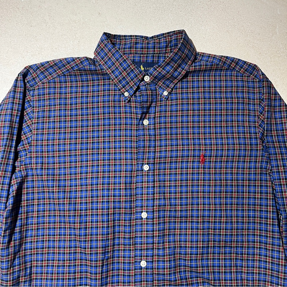 Polo Ralph Lauren Classic Fit Blue Plaid Button Down Shirt Men’s Large
